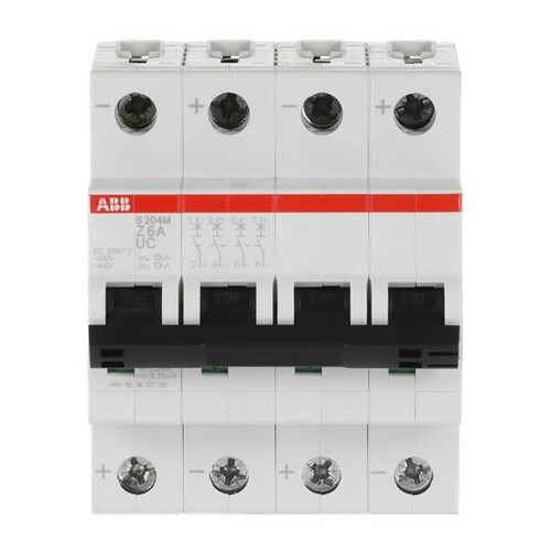 ABB Stotz S&J Sicherungsautomat 10 kA, 6 A, 4P S204M-Z6UC