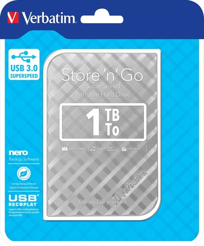 Verbatim Festplatte 1TB USB3.0 Extern,6,35cm(2,5Z) VERBATIM 53197