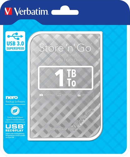 Verbatim Festplatte 1TB USB3.0 Extern,6,35cm(2,5Z) 53197