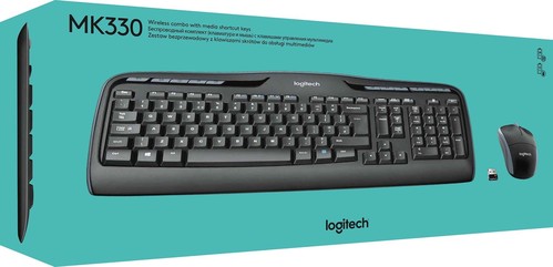 Logitech Tastatur/Maus Set Wireless,1000dpi LOGITECH MK330USB sw