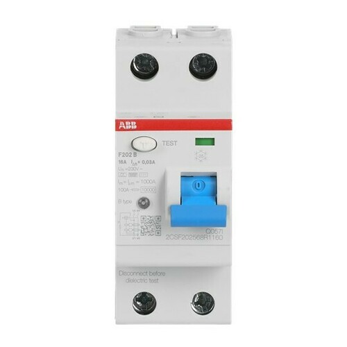 ABB Stotz S&J FI-Schutzschalter TypB 2P,16A,30mA F202B-16/0,03-2TE