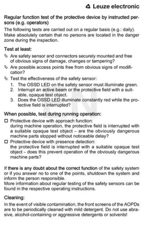 Leuze Aufkleber Safety Sticker Set