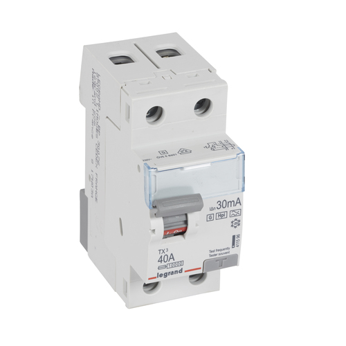 Legrand Fehlerstromschutzschalter 40A,2pol,30mA,230VAC Legrand 411596 Legrand Fehlerstromschutzschalter 40A,2pol,30mA,230VAC Legrand 411596