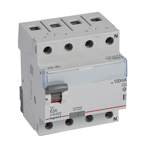 Legrand Fehlerstromschutzschalter 63A,4pol100mA,400VAC Legrand 411776