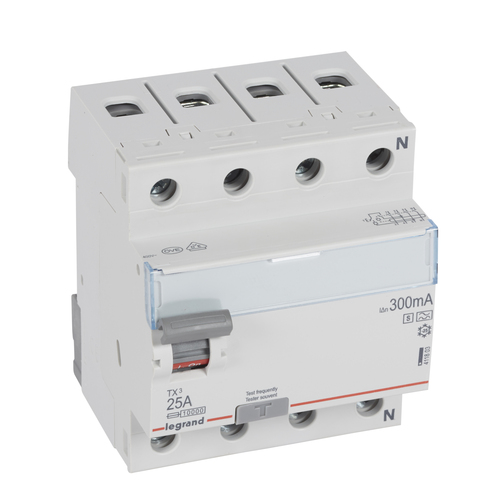 Legrand Fehlerstromschutzschalter 25A, 4-polig, 300mA Legrand 411803 Legrand Fehlerstromschutzschalter 25A, 4-polig, 300mA Legrand 411803