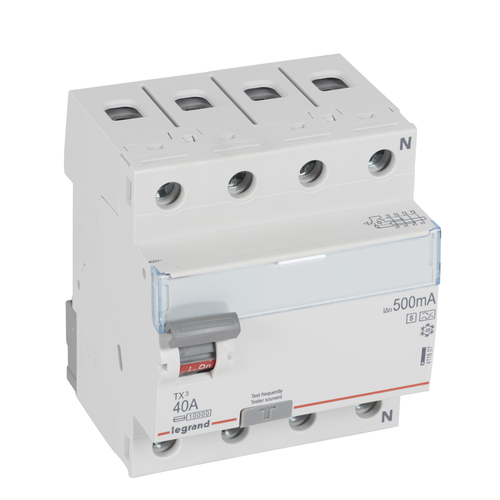 Legrand Fehlerstromschutzschalter 40A, 4-polig, 500mA Legrand 411807 Legrand Fehlerstromschutzschalter 40A, 4-polig, 500mA Legrand 411807