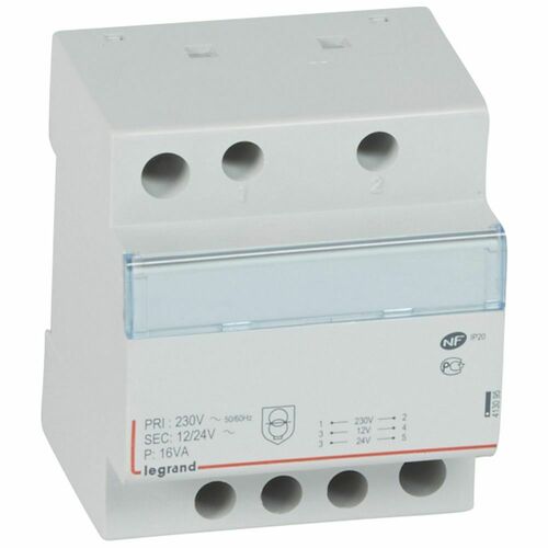 Legrand (BT) Sicherheitstransformator 16VA, 4TE Legrand 413095