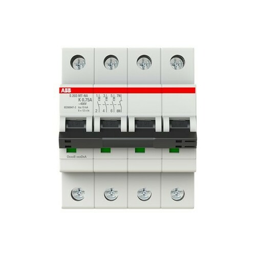 ABB Stotz S&J Sicherungsautomat 10kA, 0,75A, 3P, +NA S203MT-K0,75NA