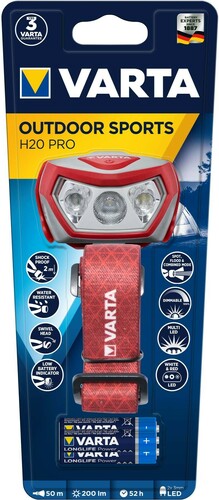 Varta Cons.Varta Kopfleuchte Outdoor Sports inkl. 3AAA Batt. Sports H20 Pro