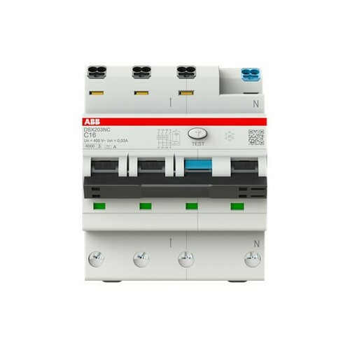 ABB Stotz S&J FI/LS-Schalter 6kA, 3P+N, 30mA DSX203NC C16 A30 ABB Stotz S&J FI/LS-Schalter 6kA, 3P+N, 30mA DSX203NC C16 A30