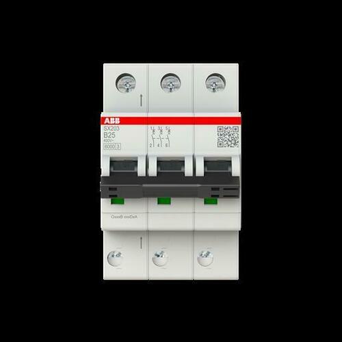 ABB Stotz S&J Sicherungsautomat 6kA, 25A, 3P SX203-B25 ABB Stotz S&J Sicherungsautomat 6kA, 25A, 3P SX203-B25