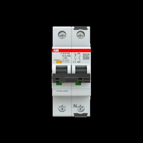 ABB Stotz S&J Sicherungsautomat K-Char. 25kA, 0,75A, 1+NA S301P-K0.75NA