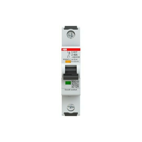 ABB Stotz S&J Sicherungsautomat 25kA, 40A, 1P S301P-Z40 ABB Stotz S&J Sicherungsautomat 25kA, 40A, 1P S301P-Z40