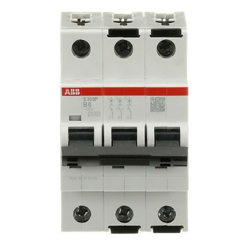 ABB Stotz S&J Sicherungsautomat 25kA, 6A, 3P S303P-B6 ABB Stotz S&J Sicherungsautomat 25kA, 6A, 3P S303P-B6