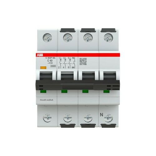 ABB Stotz S&J Sicherungsautomat 25kA, 40A, 3+NA S303P-C40NA ABB Stotz S&J Sicherungsautomat 25kA, 40A, 3+NA S303P-C40NA
