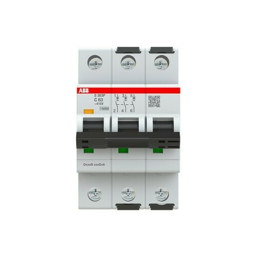 ABB Stotz S&J Sicherungsautomat 25kA, 63A, 3P S303P-C63 ABB Stotz S&J Sicherungsautomat 25kA, 63A, 3P S303P-C63