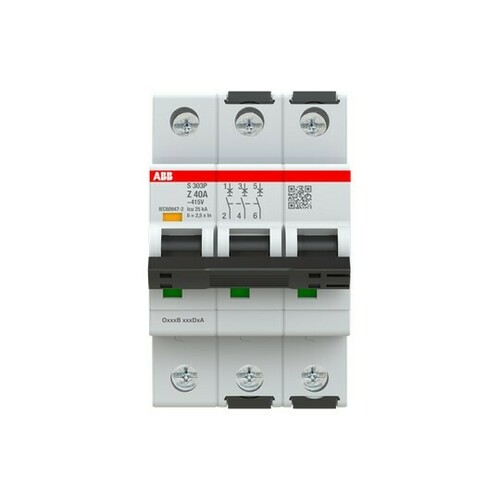 ABB Stotz S&J Sicherungsautomat 25kA, 40A, 3P S303P-Z40 ABB Stotz S&J Sicherungsautomat 25kA, 40A, 3P S303P-Z40