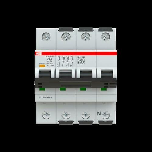 ABB Stotz S&J Sicherungsautomat Z-Char. 25kA, 8A, 3+NA S303P-Z8NA