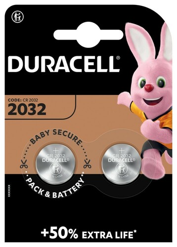 Hückmann Knopfzelle Lithium 3V CR2032 Duracell D2032-B2 (Bli.2)