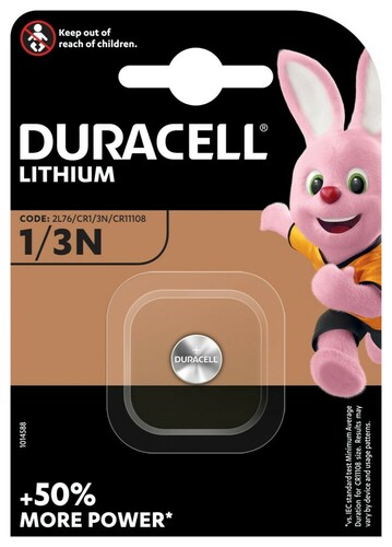 Hückmann Knopfzelle Lithium 3V CR1/3N Duracell DCR1/3N (Bli.1)