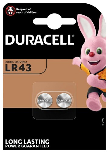 Hückmann Knopfzelle 1,5V LR43 Duracell DLR43 B2 (Bli.2)