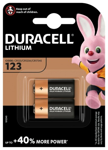 Hückmann Batterie Lithium 3V CR123A Duracell DU M3 123 BG2(VE 2)