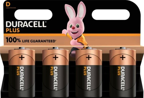 Hückmann Batterie 1,5V Mono D Plus Power Duracell Plus-D K4 (Bli.4)