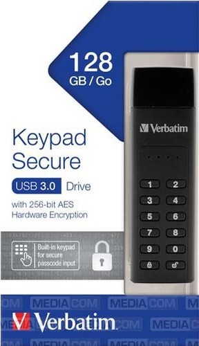 Verbatim USB-Stick 128GB 3.0 Secure,Keypad 49429
