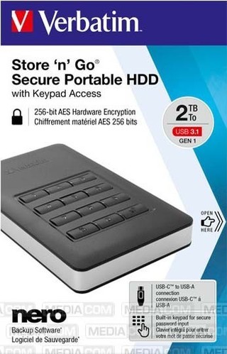 Verbatim Festplatte 2TB USB3.1 Extern,6,35cm(2,5Z) 53403