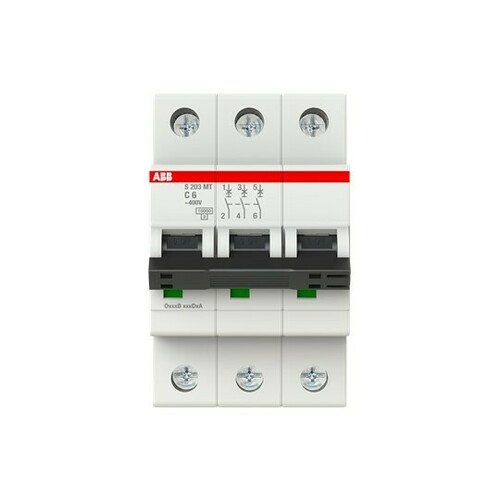 ABB Stotz S&J Sicherungsautomat 10kA, 6A, 3P S203MT-C6 ABB Stotz S&J Sicherungsautomat 10kA, 6A, 3P S203MT-C6