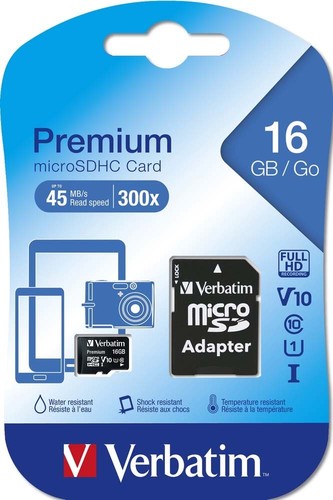 Verbatim microSDHC-Card 16GB Class 10 VERBATIM 44082