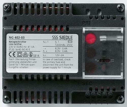 Siedle&Söhne Netzgleichrichter 230V/12VAC - 8,3VDC NG 402-03