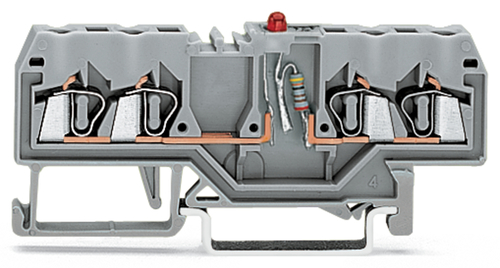 WAGO GmbH & Co. KG 4-Leiterklemme LED, 24VDC grau 280-809/281-413