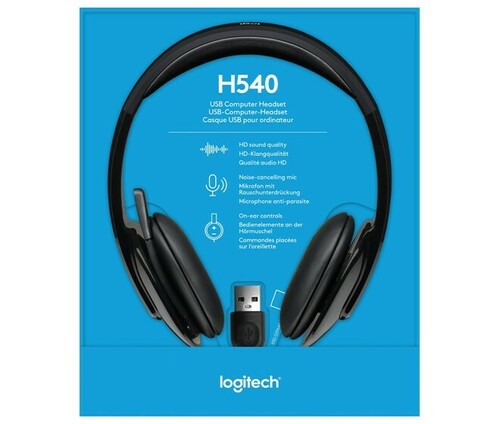 Logitech Headset Stereo sw, Retail H540 USB