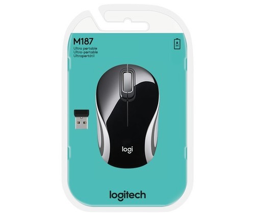 Logitech Maus Wireless portable,Optisch LOGITECH M187 sw