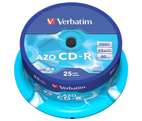 Verbatim CD-R 80min/700MB/52x Cakebox (25 Disc) VERBATIM 43352(VE25)