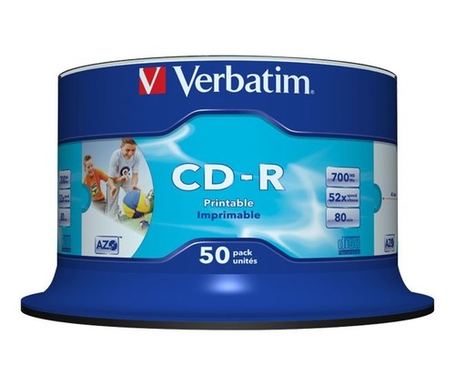 Verbatim CD-R 80min/700MB/52x Cakebox (50 Disc) VERBATIM 43438(VE50)