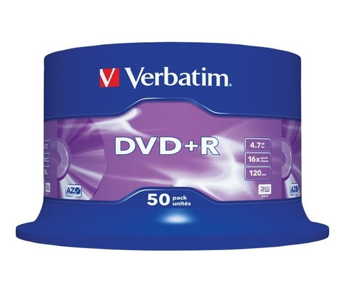 Verbatim DVD+R 4.7GB/120Min/16x Cakebox (50 Disc) VERBATIM 43550(VE50)