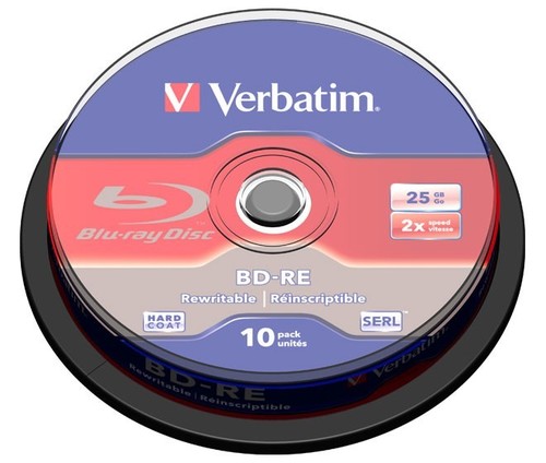Verbatim BD-RE 25GB/1-2x Cakebox (10 Disc) VERBATIM 43694(VE10)