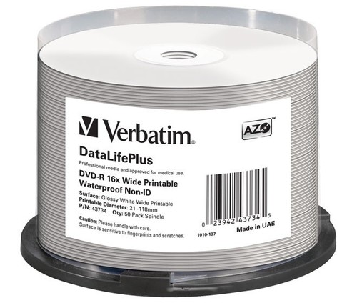 Verbatim DVD-R 4.7GB/120Min/16x Cakebox (50 Disc) VERBATIM 43734(VE50)