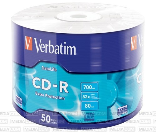 Verbatim CD-R 80Min/700MB/52x Eco-Pack (50 Disc) VERBATIM 43787(VE50)