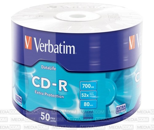 Verbatim CD-R 80Min/700MB/52x Eco-Pack (50 Disc) 43787 (VE50)