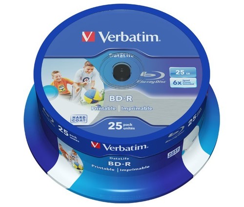 Verbatim BD-R 25GB/1-6x Cakebox (25 Disc) VERBATIM 43811(VE25)