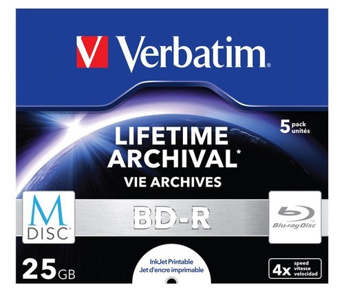 Verbatim M-DISC BD-R 25GB/1-4x Jewelcase (5 Disc) VERBATIM 43823(VE5)