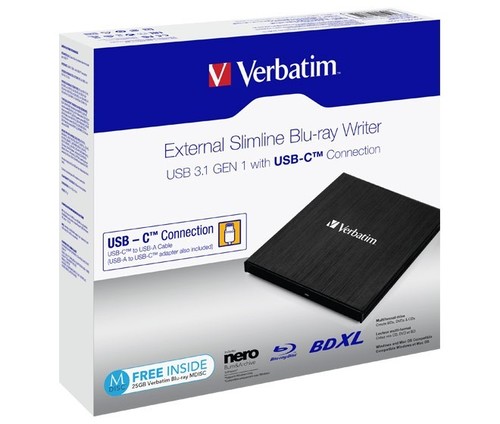 Verbatim Blu-ray Recorder USB 3.1 A-C,6x/8x/24x 43889