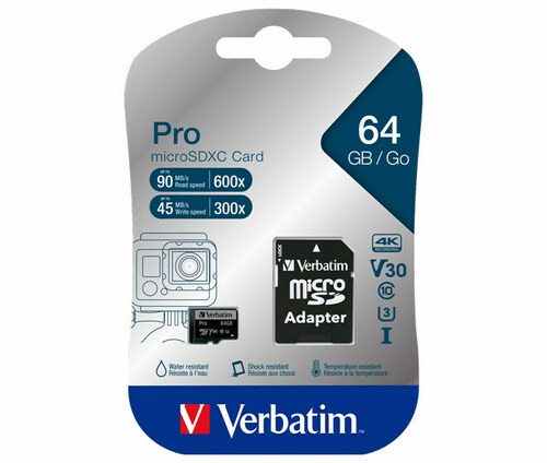 Verbatim microSDXC-Card 64GB PRO Class 10, U3, UHS-I 47042