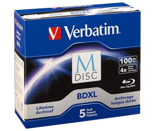 Verbatim M-DISC BD-R XL 100GB/1-4x Jewelcase (5 Disc) 98913 (VE5)