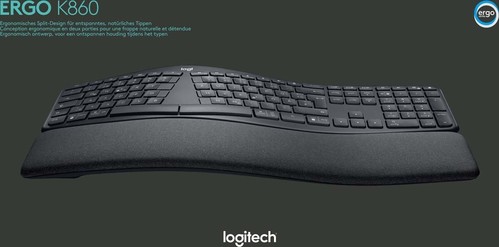Logitech Tastatur wireless,ergonomisch LOGITECH K860 sw