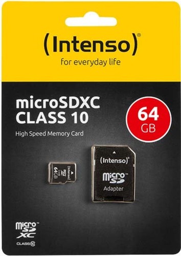 Intenso microSDXC Card 64GB (R)40MB/s,(W)10MB/s 3413490