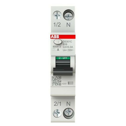 ABB Stotz S&J FI/LS-Schalter TypA,300mA,6kA,16A DS301C B16 A300 ABB Stotz S&J FI/LS-Schalter TypA,300mA,6kA,16A DS301C B16 A300